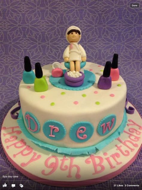 Pin By Telanie Kritzinger On Cakes Spa Party Cakes Spa Cake Spa Birthday Cake