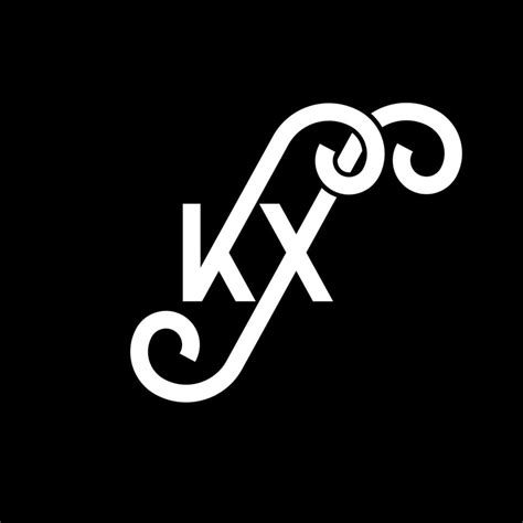 Diseño Del Logotipo De La Letra Kx Sobre Fondo Negro Concepto De