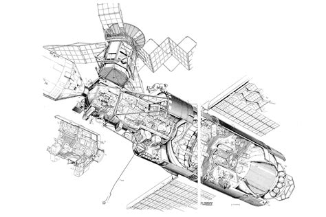 Skylab Cutaway Drawing In High Quality