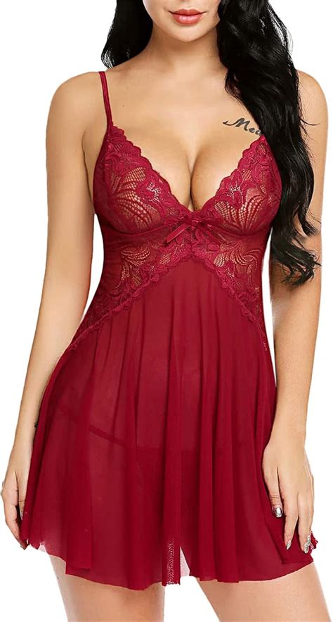 Women S Sexy Underwear Sexy Nightwear Large Lace Nightdress Suspender Skirt Rose Lingerie