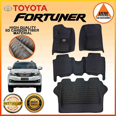 TPE 5D Deep Dish Matting Toyota Fortuner 2005 2015 Car Floor Mat