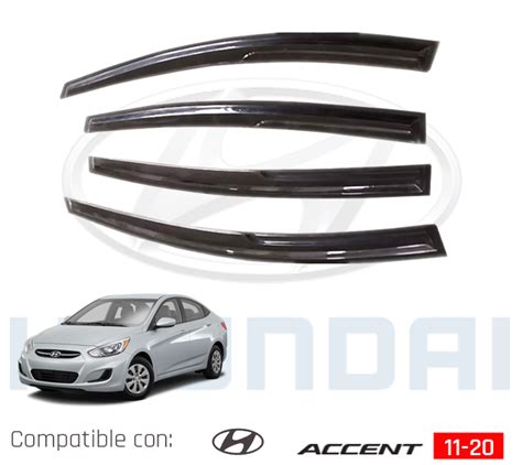 Visores Bota Aguas Hyundai Accent 2011 2020 Tks Mobil