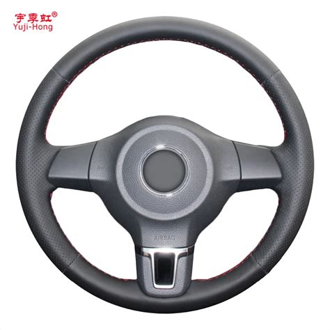 Yuji Hong Genuine Leather Car Steering Wheel Cover Case For Volkswagen