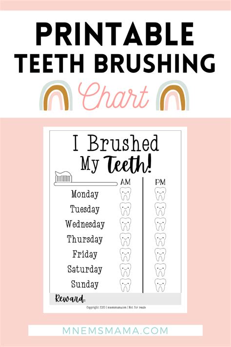 Printable Tooth Brushing Visual Schedule