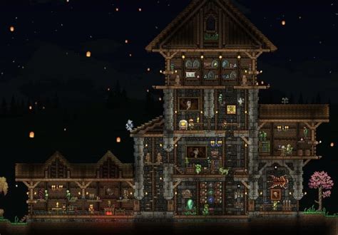 Terraria Forest House Build Cabin Mansion Terraria House Design