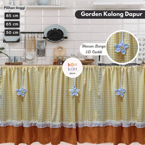 Jual Gorden Kolong Dapur Minimalis Modern Tirai Kolong Dapur Bunga Love