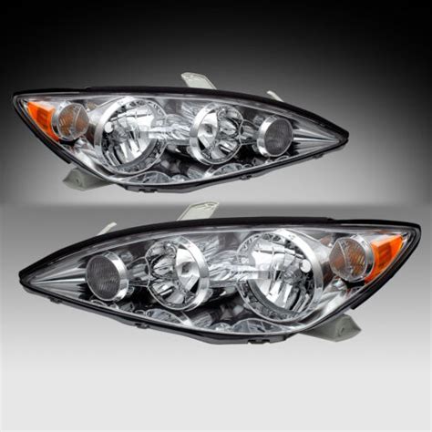 Chrome Amber Halogen Assembly Pairs For 2005 2006 Toyota Camry 05 06