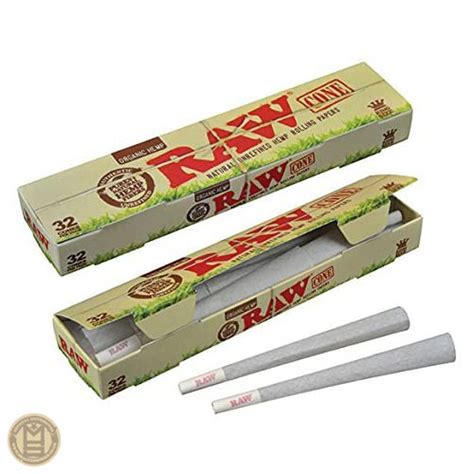 Raw Organic King Size Pre Rolled Cones 32 Pack Ms Accessories