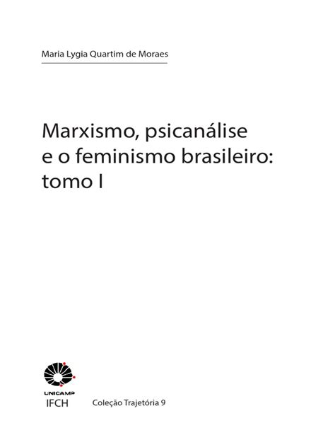 Moraes Maria Lygia Quartim De Marxismo Psicanálise E O Feminismo