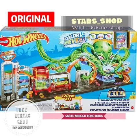 Promo Hot Wheels City Ultimate Octo Car Wash Color Reveal Track Original Diskon Di Seller