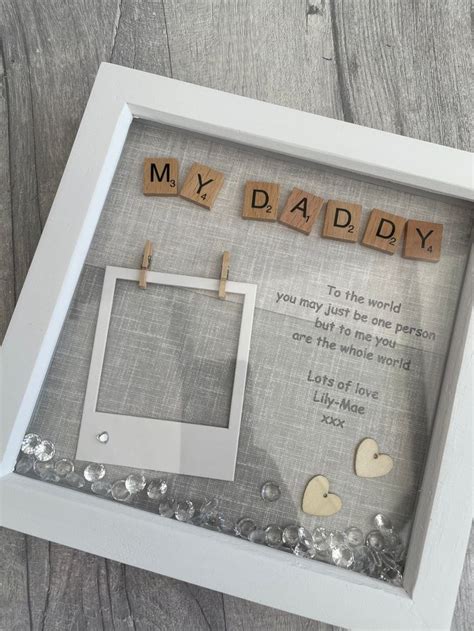 Personalised Gift For Dad Daddy Scrabble Box Frame Fathers Day Gift