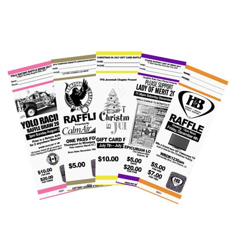 Custom Raffle Tickets, Full Design Included, Ticket Printing, Numbered ...