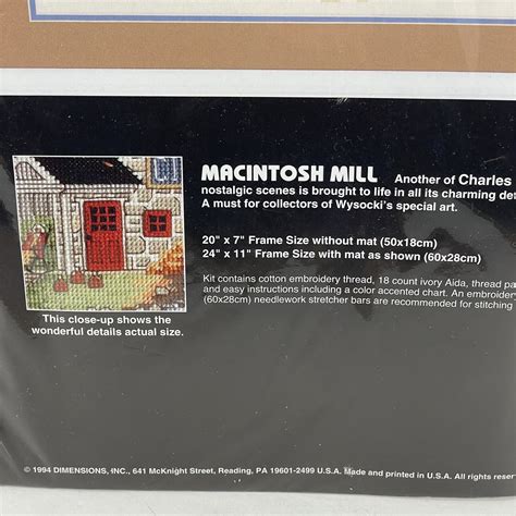 Dimensions Macintosh Mill Counted Cross Stitch Kit Charles