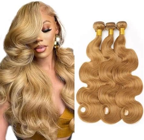 Amazon Color 27 Bundles Human Hair Blonde Wet And Wavy Bundles Body Wave Human Hair