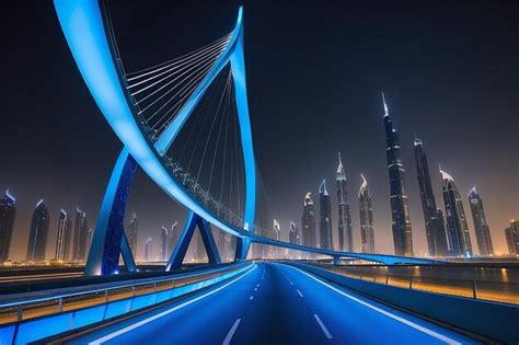 Premium Photo | Beautiful view of Meydan Bridge in Dubai Modern ...