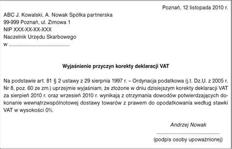 Zasady Dokonywania Korekt Deklaracji VAT Infor Pl