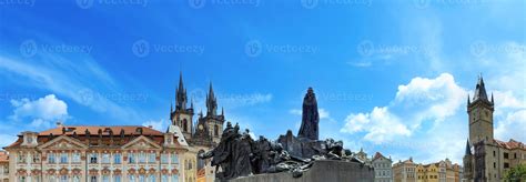 Panoramic view of Prague Old Town Square and in historic city centre of ...