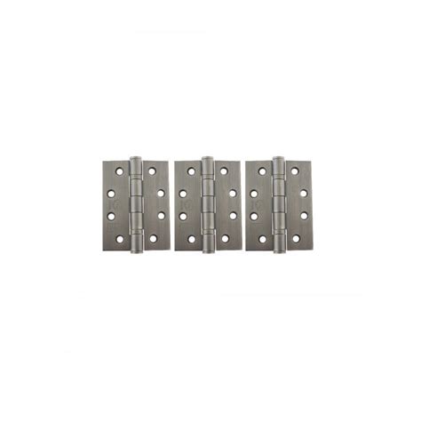 Atlantic Ball Bearing Hinges Grade 13 Fire Rated 4 X 3 X 3mm Set Of 3 Matt Gun Metal