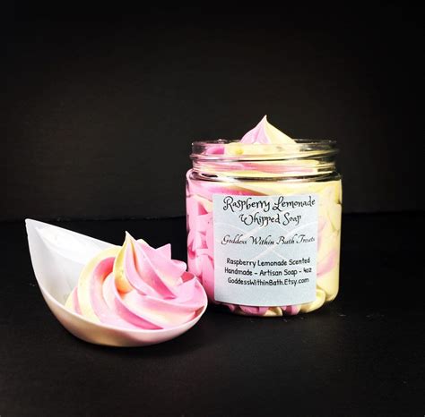 Raspberry Lemonade Whipped Soap 4 Oz Fluffy Whipped Bath Etsy