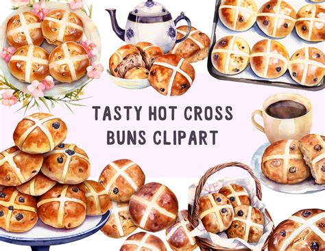 Hot Cross Buns Easter Clipart For Invitations And Crafts Instant