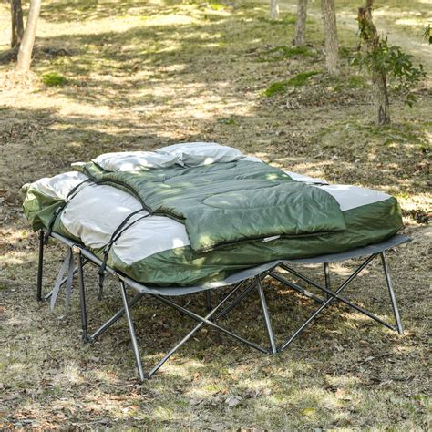 Outsunny Portable Cot Bed Compact Collapsible Camping Bed With Sleeping