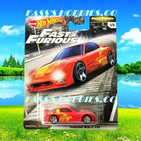 P C HOT WHEELS READY STOCK PREMIUM FAST AND FURIOUS FAST TUNERS 95 MAZDA RX7 JDM RUBBER TYRE