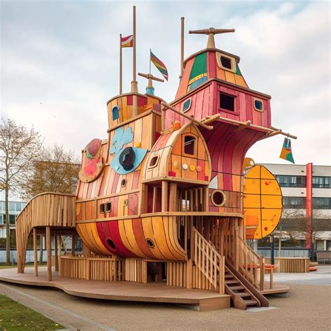 Evocative Playgrounds Themed Colorful Ai Generated Playground Design