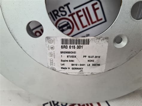 Original Audi VW ŠKODA SEAT 2 x brake disc front brake disc 6R0615301 ...