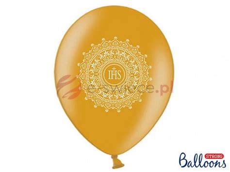 Balon dekoracyjny I Komunia Święta ORNAMENT GOLD 1 sztuka e swiece pl