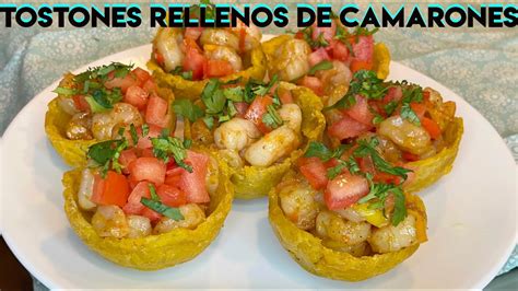 Que fácil hacer Tostones relleno de camarones Como hacer canastas de