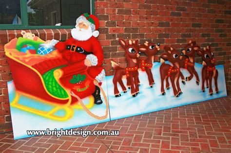 Bright Design Section 01 Santa Sleigh Outdoor Christmas Displays