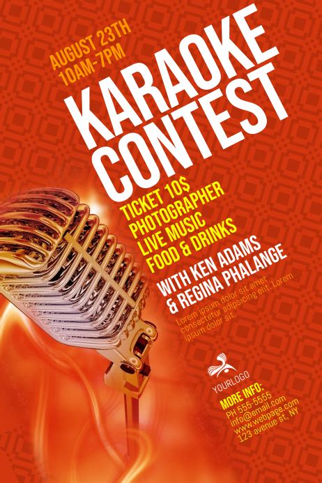 Karaoke Contest Flyer Template Postermywall