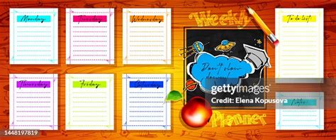 Weekly Diary Planning Concept In School Style Todo List For The Week In ... 