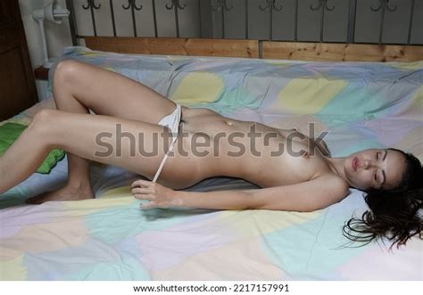 Beautiful Nude Woman Posing Bed Photographer Stock Photo Shutterstock
