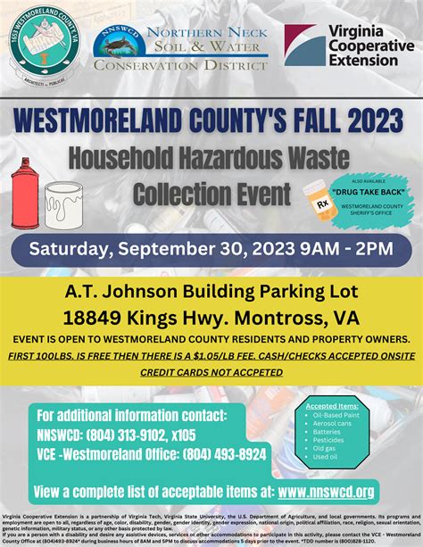 Westmoreland County’s 2023 Fall Household Hazardous Waste Collection ...