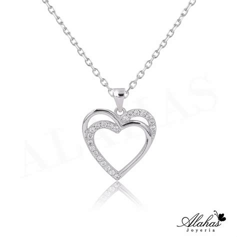 Cadena con dije de Corazon en plata 925 Joyería Alahas