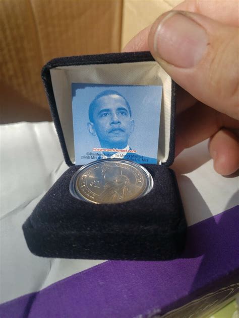 Barack Obama 2008 Presidential Dollar Colorized Coin By Merrick Mint With Coa Ebay