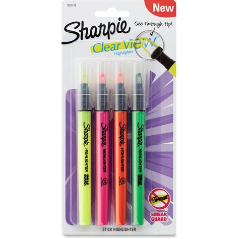 Sharpie Clear View Highlighter 4 Pack Quantity