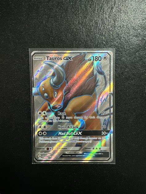 Pokémon TCG Tauros GX Sun Moon 144 149 Holo Full Art Ultra Rare eBay