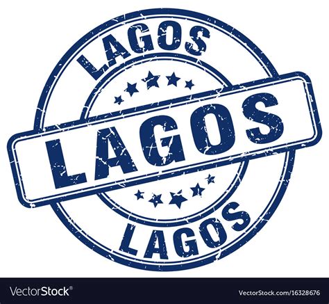 Lagos Blue Grunge Round Vintage Rubber Stamp Vector Image