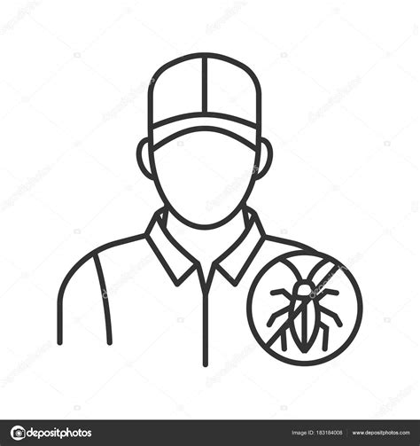 Exterminator Linear Icon Thin Line Illustration Pest Control Service