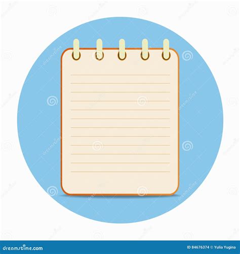 Flat Template Orange Notepad Stock Vector Illustration Of Style Line