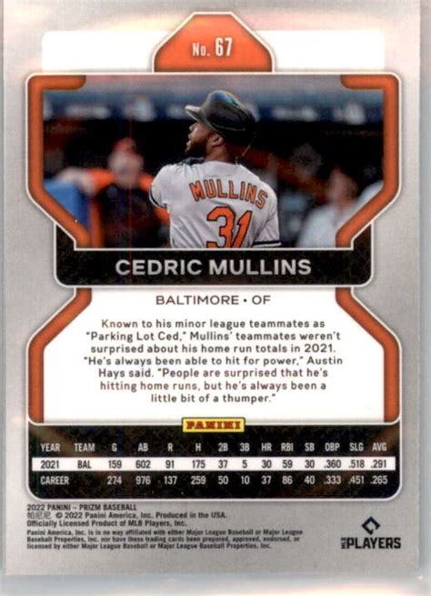 Panini Prizm Cedric Mullins Baltimore Orioles Ebay