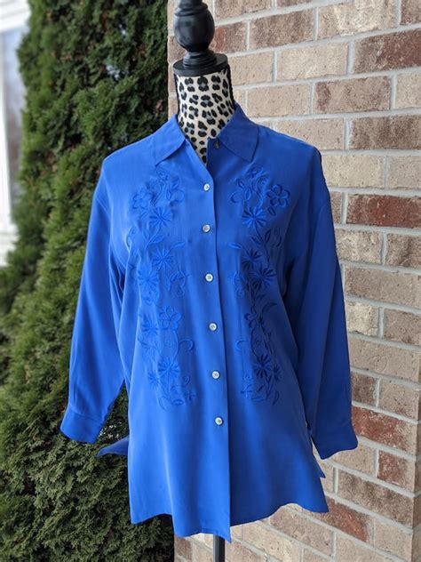 Vintage 80s Laura Ashley Silk Blouse 100 Silk Fl Gem