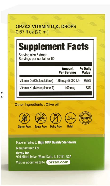 ORZAX/ Vitamin D3 K2 капли 30ml