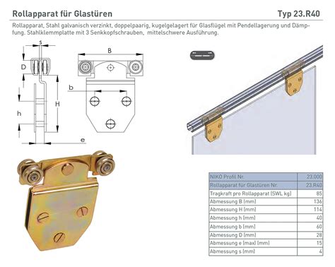 NIKO Rollapparate Laufrollen für Laufrohrsystem Schiebetorbeschläge