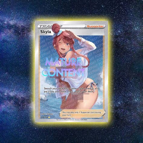 Custom Waifu Pokemon Card Sexy SKYLA Holographic Proxy Fan Etsy