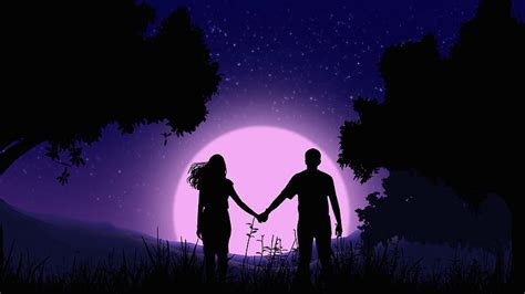 Anime Couple Holding Hands Wallpaper - Hd Wallpaper Anime Sunset Silhouette Holding Hands Anime ...