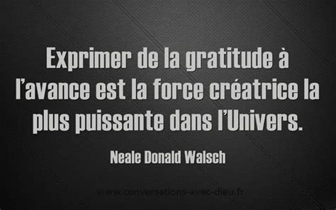 Exprimer de la gratitude à lavance est la force créatrice la plus