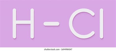 Hydrogen Chloride Hcl Molecule Chemical Structure Stock Illustration 1694984347